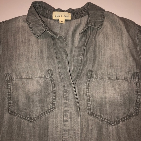 Gray Wash cloth & stone button down shirt - Picture 4 of 8